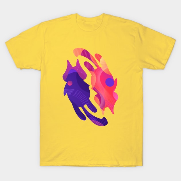 Cats Illustration T-Shirt by Foxxy Merch